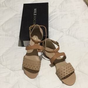 Solesociety tan leather flat NWT 11m